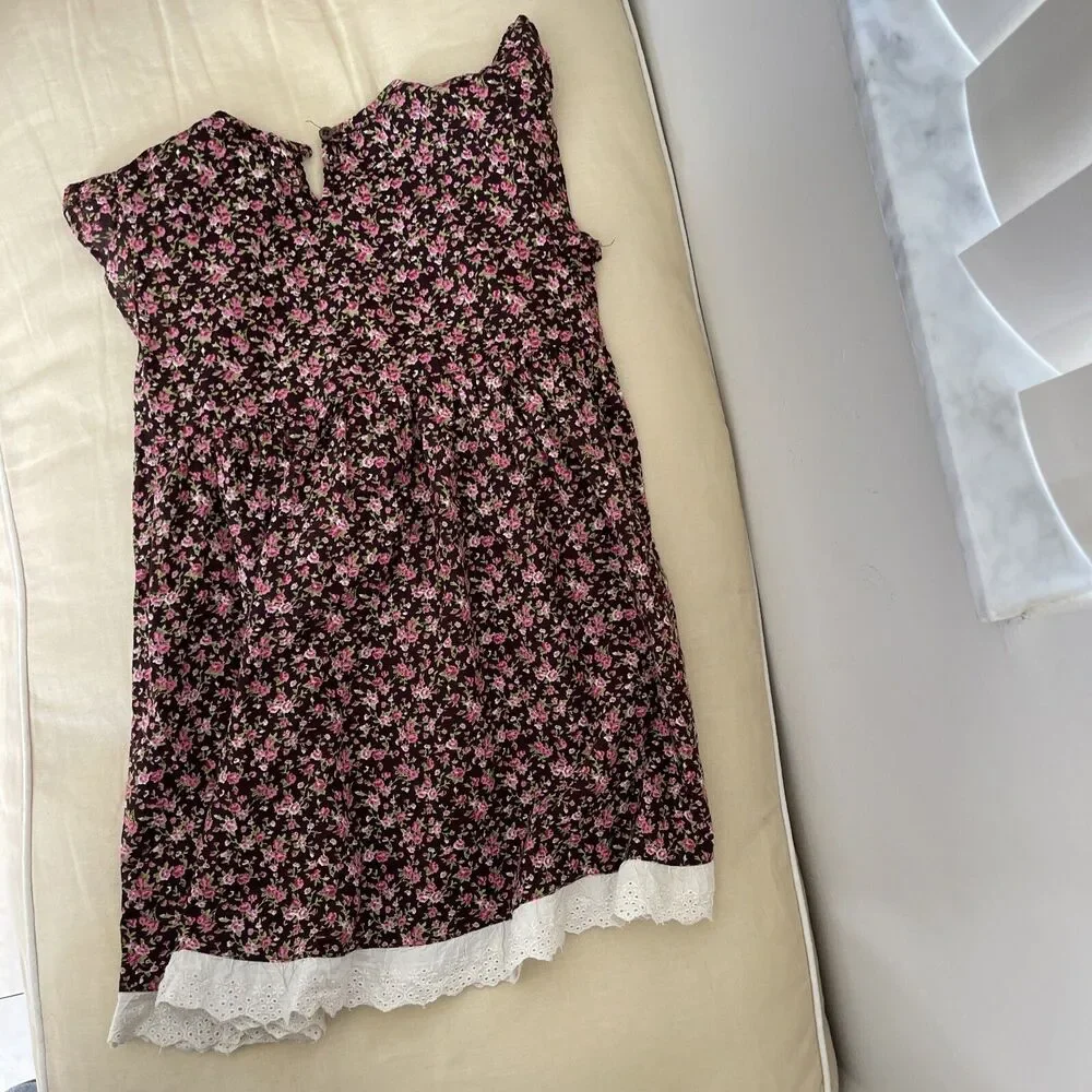 FREE PLANET  kids girls SZ 6X Floral Dress Lace trim Sequins
